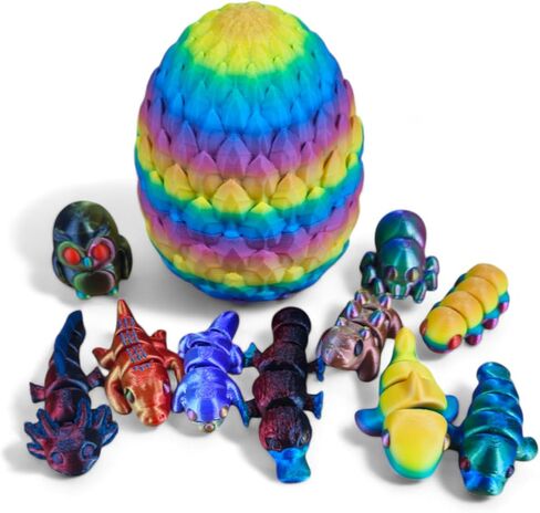 Halloween MINI Animal Packs - 3D Printed Articulating Figurines - Unique and Fun Designs Includes Mystery Egg - Stress Relief (Halloween Pack) in Kuwait