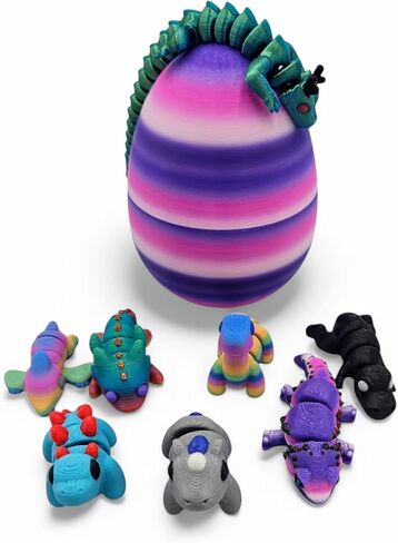 Halloween MINI Animal Packs - 3D Printed Articulating Figurines - Unique and Fun Designs Includes Mystery Egg - Stress Relief (Halloween Pack) in Kuwait