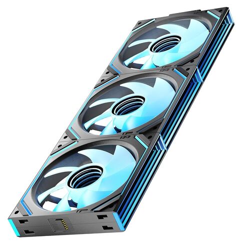 Interstellar V2 RS 120mm Case Fan Infinity Mirror Module Daisy-Chain ARGB Fan Triple Pack Suitable PC Cooling Fans 360mm AIO Cooler(Black-3Pack) in Kuwait