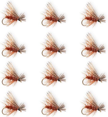 Elk Hair Caddis Dry Fly 12 Pack Brown و Olive - Hook Size 12-18 ، Flies for Fishing Trout Shortments ، وملحقات الصيد الذبابة ، Hackle العائمة in Kuwait