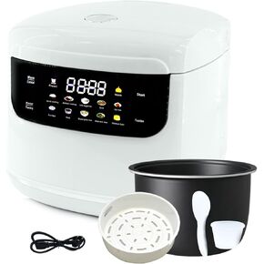 2L Mini Protable Rice Cooker,5 Cups Cooked/3 Cups Uncooked, 400W Non-Stick Rice Maker, 24 hours Timer Delay, 10 Functions, Fast Cooker,White in Kuwait
