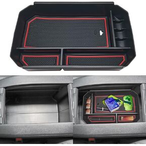 منظم وحدة التحكم المركزية ABS متوافق مع ملحقات Toyota Highlander 2008-2013 منظم وحدة التحكم المركزية صندوق مسند الذراع للتخزين المضمن مناسب لهايلاندر (أسود) in Kuwait