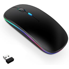 ماوس بلوتوث لاسلكي لجهاز ماك بوك اير ماك برو، كمبيوتر محمول آيباد بي سي، ماوس صامت بصري قابل لإعادة الشحن مع ماوس تبديل الوضع المزدوج، بلوتوث 5.2/3.0 و2.4 جيجا هرتز USB من النوع C in Kuwait