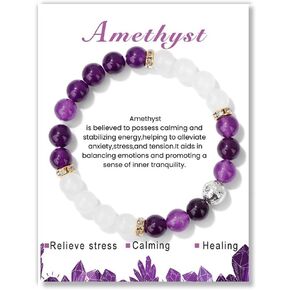 Pingyongchang Stress Relief Anxiety Yoga Bracelets for Women Men,Healing Crystal Natural Stone Mantra Stretch Bracelet Birthday Gifts for Teen Girls Her Daughter Girlfriend Wife Mom in Saudi Arabia