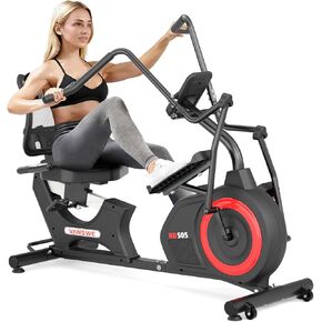 VANSWE Recumbent Exercise Bike with Arm Exerciser for Seniors Adults Home Training - Elliptical Recumbent Cross Trainer with Magnetic Resistance, Free App, Bluetooth Connectivity and Pulse Sensor in Kuwait