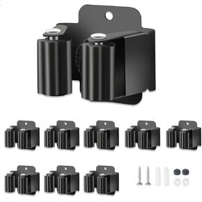 5 PCS Broom Holder Wall Mount ، تم ترقيته ممسحة شاقة وحول مكنسة جدار ، رف حامل شماعات مكنسة من الفولاذ المقاوم للصدأ in Kuwait