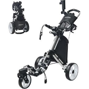 لعبة Golf Push Cart 3 مع عجلة أمامية دوارة 360 ، وعربة جولف خفيفة الوزن وقابلة للطي ， نقرة واحدة قابلة للطي ، مع فرامل القدم in Kuwait