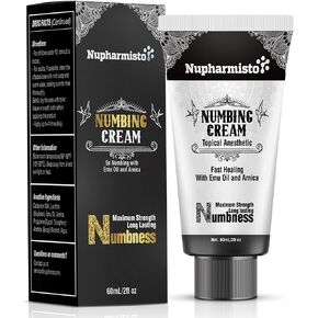 كريم التخدير Nupharmisto 5% Lidocaine: كريم تخدير طويل الأمد ذو قوة قصوى مع زيت Emu وزهرة الأرنيكا 60 جم ​​/ 2.1 أونصة in Kuwait