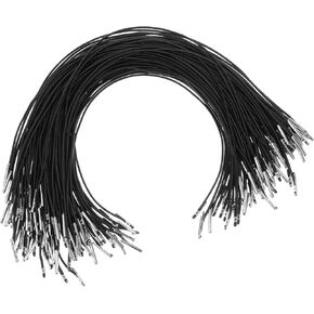 50PCS Black Elastic Barbed Cord, Elastic Cords with Metal Ends Stretch Round String Soft Stretch Loop Band String Elastic Barbed Cord for Mask Making DIY Party Hat Menus Book Binding Badges Signs in Saudi Arabia