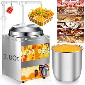 موزع جبن Nacho ، 7.4qt جبن ناتشيز أكثر دفئًا مع مضخة من الفولاذ المقاوم للصدأ ، دافئ حار دافئ مع تعديل درجة حرارة 6 مستويات ، آلة موزع الصلصة التجارية لشراب كراميل الزبدة in Kuwait