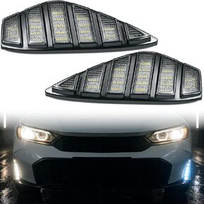 مجموعة مصابيح الضباب الأمامية LED مناسبة لسيارة Toyota 4Runner 2003 2004 2005، مصابيح الجري النهارية البيضاء/DRL مع إشارة الانعطاف الكهرمانية in Kuwait