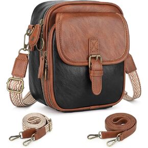 حقائب كروس للنساء، محافظ سفر مع فتحات للبطاقات، حقيبة كتف صغيرة من الجلد النباتي الناعم مع شريطين in Kuwait