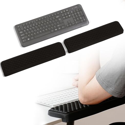 MEKASS L-Shaped Desk Elbow Pad for Desk, Memory Foam Elbow Support Padding with Non-Slip, 2-Piece Ergonomic Desk Edge Cushion, Wrist Comfort Support for Office Home (Honeycomb Texture) in Saudi Arabia