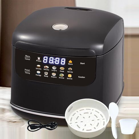 طباخ الأرز القابل للاحتفال 2L ، 5 أكواب مطبوخة/3 أكواب غير مطبوخ ، صانع أرز غير لاصقة 400 واط ، تأخير مؤقت على مدار 24 ساعة ، 10 وظائف ، طباخ سريع ، أبيض in Kuwait