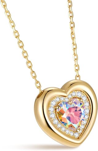 kstyle 14k الذهب فقاعة القلب جوهرة القلائد للنساء، زوجة ابنة أمي الجدة هدية عيد ميلاد الذكرى السنوية، مجوهرات الحب (925 قاعدة الفضة الاسترليني) غير تشويه in Saudi Arabia