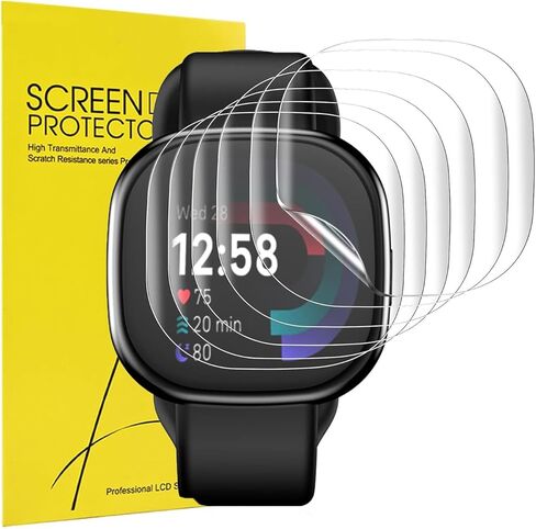 6 حزمة فيلم مضاد للخلع لـ Fitbit Charge 6 شاشة ، وغطاء فيلم TPU المرن لوقاية شاشة Fitbit 5 ، و Clear Case Protection متوافق مع Fitbit Charge 5/6 Smartwatch in Kuwait