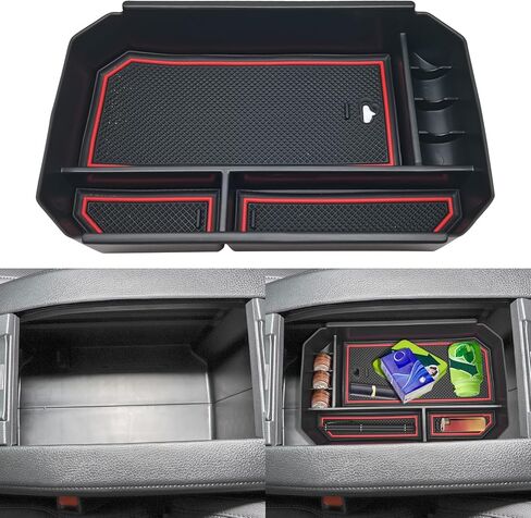 منظم وحدة التحكم المركزية ABS متوافق مع ملحقات Toyota Highlander 2008-2013 منظم وحدة التحكم المركزية صندوق مسند الذراع للتخزين المضمن مناسب لهايلاندر (أسود) in Kuwait