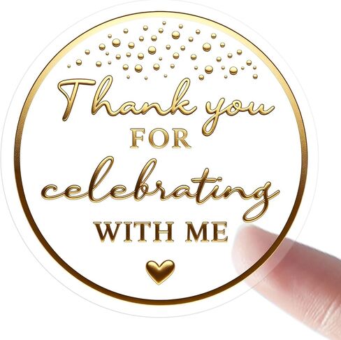 100 x Thanks For Celebrating With Me Labels Real Gold Foil Birthday Stickers Package Favor Stickers Birthday Rose Foil Favor Sticker Graduation Thank You Favor Tag (With Me, Rose Gold Foil) in Saudi Arabia