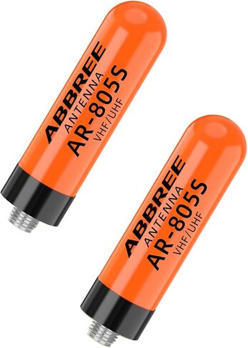 ABBREE Ham Radio Antenna Dual Band VHF/UHF 144/430Mhz 1.96inch Mini Short AR-805S SMA- Female Long Range Stubby Antenna for Baofeng UV5R 5RM BF-F8HP PRO,K5 Plus,DM32,UV32,AR-152(Black+Orange,2Pack) in Saudi Arabia