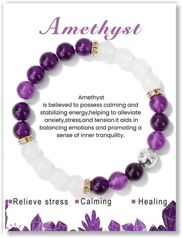 Pingyongchang Stress Relief Anxiety Yoga Bracelets for Women Men,Healing Crystal Natural Stone Mantra Stretch Bracelet Birthday Gifts for Teen Girls Her Daughter Girlfriend Wife Mom in Saudi Arabia