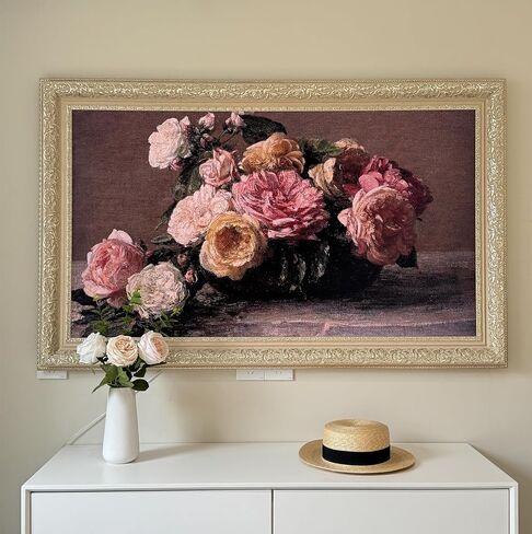إطار تلفزيوني ذو طراز خمر أنيق متوافق فقط مع Samsung the Frame/Pro TV (32 '' ، 43 "، 50" ، 55 "، 65" ، 75 "85" ، 2021-2025 الإطار/2025 الإطار المحترف ، LS03A/B/C/D/FW) (الذهب العميق ، 55) in Saudi Arabia