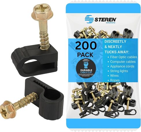 CESTEN GRIP-CLIP مزدوج / مزدوج مقاطع تثبيت كابل مزدوج محوري ، 100CT أبيض in Kuwait
