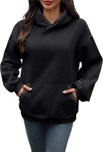 Women's Oversized Hoodie Leopard Camo Maple Leaf Floral Loose Fit Fleece Hoodie with Kangaroo Pocket in Kuwait