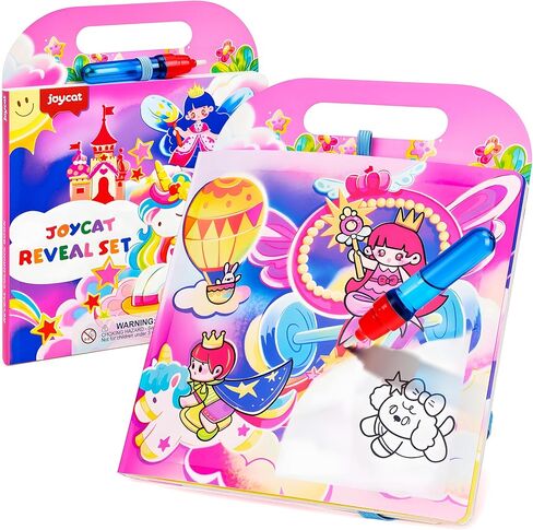 JoyCat Ocean Water Coloring Book for Toddlers, Reusable & Interactive 13 Painting Pages with Water Pen for No Mess Drawing Activity, Take-Along Color-Reveal Set, Travel Toy, Gift for Boys Girls in Saudi Arabia