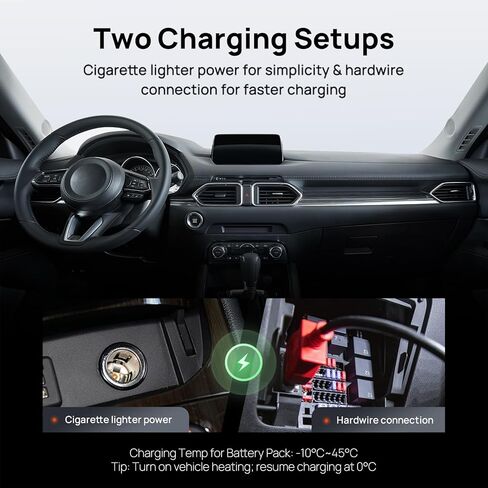 70mai Dash Cam Battery Pack BL96NNX, Hardwire Charging via Fuse Box, 96Wh LiFePO4 Backup Power, Up to 30-Hour Parking Mode, Low Voltage Protection, 11.2-30V input, XT30+Type-C Output, 7-protection BMS in Kuwait