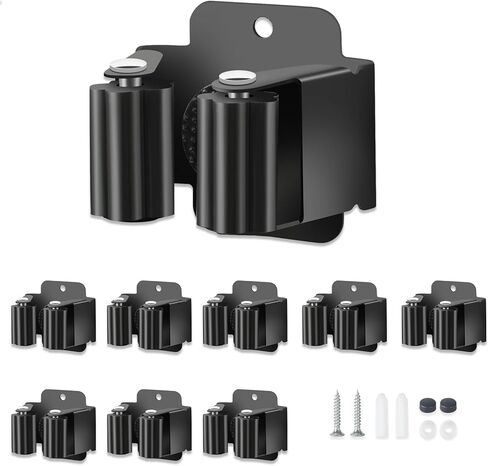 5 PCS Broom Holder Wall Mount ، تم ترقيته ممسحة شاقة وحول مكنسة جدار ، رف حامل شماعات مكنسة من الفولاذ المقاوم للصدأ in Kuwait