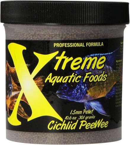 Xtreme Cichlid Peewee 1.5 mm Pellets - Proven Nutrition for Cichlids - Balanced Amino Acids, Boost Immune & Digestive Health, Color & Energy, Max Protein Freshwater Fish Food – USA Farm Grown (20oz) in Saudi Arabia