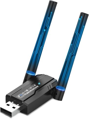 2-in-1 USB AX900MBPS WIFI 6 Bluetooth Adapter للكمبيوتر الشخصي ، أحدث Bluetooth 5.4 Wi-Fi 2.4G/5GHz Dual Band Wireless Dongle لنظام التشغيل Windows 11 10 Laptop Desktop ، Plug N Play W/Prinive-In Driver in Kuwait