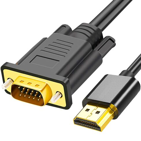 VGA to HDMI Cable 6FT/2 Pack with USB Power and Audio, 1080P@60Hz PC VGA Source Output to TV/Monitor with HDMI Connector, Male to Male for Computer Desktop Laptop Monitor Projector in Saudi Arabia