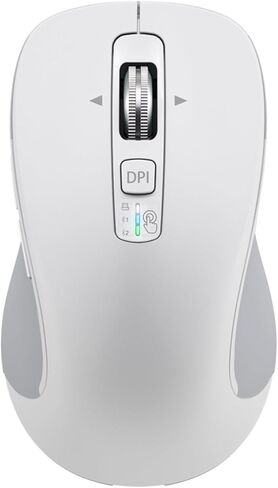 ماوس بلوتوث اللاسلكي (USB + BT1 + BT2) ، الحجم الكامل ، التمرير 4 في اتجاه ، الماوس الصامت متعدد الأجهزة للكمبيوتر ، الكمبيوتر المحمول ، iPad ، MacBook (رمادي) in Kuwait