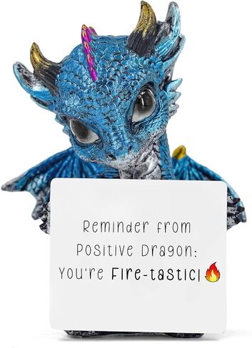 Dragon Figurine - Fantasy Decor Statue with Customizable Sticker, Emotional Support Gift for Bookshelf & Desk Décor, Birthday Gifts for Women/Men/Friends (Black) in Saudi Arabia