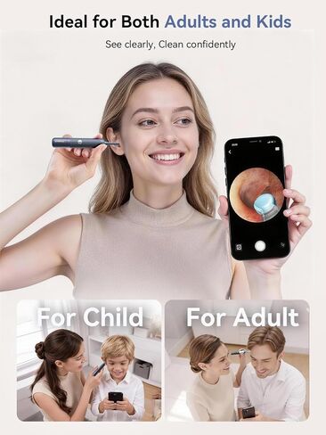 Ear Wax Removal Tool Kit: ZERONDER Ear Cleaner with Camera 1080P HD - Ear Canal Cleaning with 6 LED Lights for Adults & Kids in Saudi Arabia
