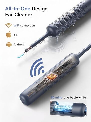 Ear Wax Removal Tool Kit: ZERONDER Ear Cleaner with Camera 1080P HD - Ear Canal Cleaning with 6 LED Lights for Adults & Kids in Saudi Arabia