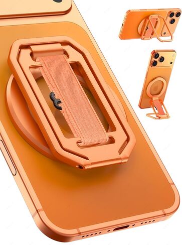 (2025 ترقية) 4-في 1 قبضة الهاتف المغناطيسي الوقوف من أجل Magsafe مع حلقة حزام الإصبع ، حامل الحلقة القابلة للإزالة لـ iPhone 16 Pro Max 15 14 13 12 ، Kickstand for Free Fiew في المنزل السفر-الفضة in Kuwait