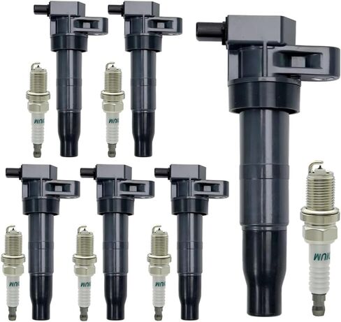 4PCS UF652 Ignition Coil Pack Compatible with Hyundai Accent 1.6L 2011-2019 Spark Plugs for Kia Rio Soul 2012-2019, for Dodge Attitude Replace# 27301-2B100 GN10634 in Kuwait