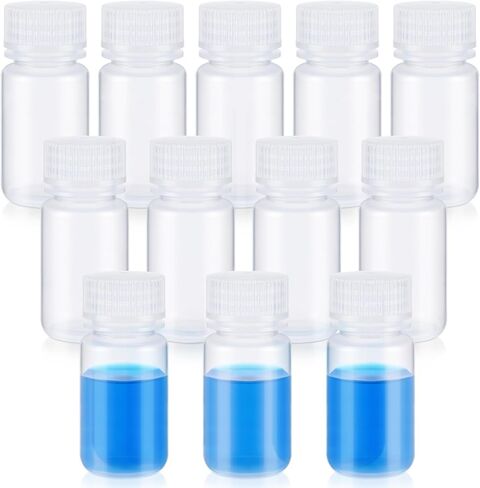 Hoolerry 100pcs 16oz/ 500ml Plastic Sample Bottles Laboratory Grade Polypropylene Wide Mouth Reagent Bottles Clear Liquids Storage Containers with Lids Leak Proof Containers for Lab Classroom in Saudi Arabia