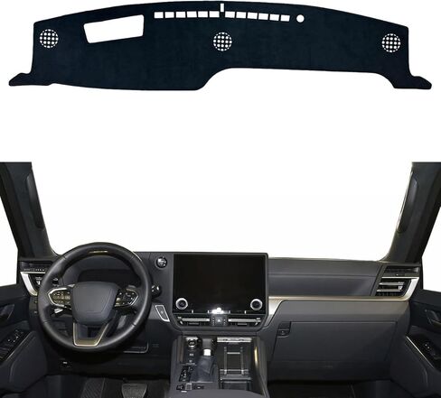 وسادة غطاء لوحة القيادة مناسبة لسيارة Lexus GX-550 2024 2025 HUD، حصيرة غطاء لوحة القيادة، جلد سويدي صناعي مخصص/غير قابل للانزلاق/مضاد للوهج/أسود in Saudi Arabia