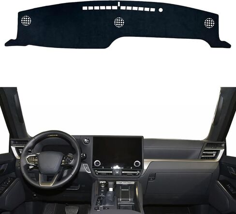 وسادة غطاء لوحة القيادة مناسبة لسيارة Lexus GX-550 2024 2025 HUD، حصيرة غطاء لوحة القيادة، جلد سويدي صناعي مخصص/غير قابل للانزلاق/مضاد للوهج/أسود in Kuwait
