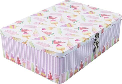 DreamsEden Decorative Keepsake Box with Hinged Lid and Small Lock, Large Letter Size, Tin Sheet Metal - Storage Memory Box for Keepsakes, Cards, Letters, Seed, Kids Gifts in Saudi Arabia