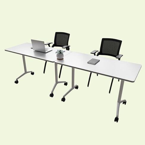 Folding Conference Table, Mobile Conference Table with Rolling Casters, Modular Flip Top Seminar Training Table for Office Meeting Room (6, 47.2in) in Saudi Arabia