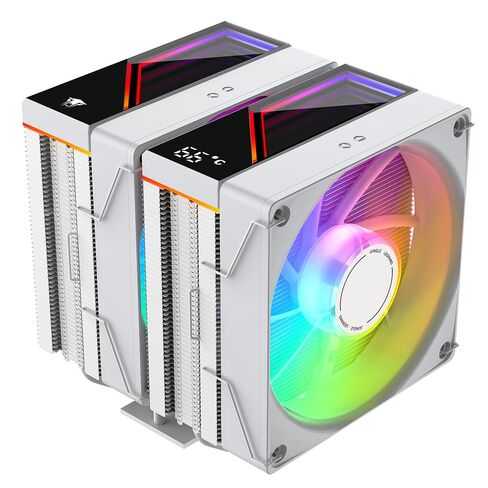 Jungle Leopard KF620-DGT CPU Air Cooler ، عشاق ARGB PWM المزدوج ، 6 أنابيب حرارة ، غطاء أعلى عرض رقمي-تبريد عالي الأداء لـ AMD: AM4 AM5/Intel LGA 1700/115X/1200/1366/1851 PC COONER (Black in Kuwait