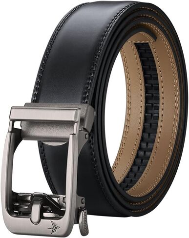 VANNANBA Genuine Leather Ratchet Belt Men Dress Belt for Men Automatic Buckle with Gift Box in Saudi Arabia