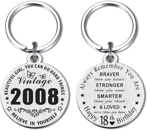Resdink 18th Birthday Gifts for Girls Boys - 2007 Keychain for 18 Years Old Birthday for Women Men, Happy 18th Bday Present in Saudi Arabia