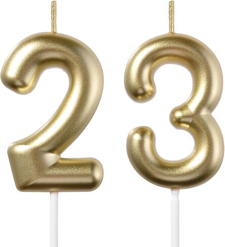شموع عيد ميلاد سوداء مقاس 2.35 بوصة و32، رقم 23 و32 لتزيين الكيك للرجال والنساء وحفلات أعياد الميلاد in Saudi Arabia