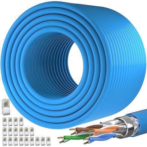 Cat 7 Ethernet Cable 25ft, SFTP Triple Shielded Ethernet Cable, Network Cable, Internet Cable, LAN Cable, with RJ45 Connector for Router, Modern, PC, Laptop, TV, Switch Box, Printer, PS3/4/5, Gaming in Saudi Arabia