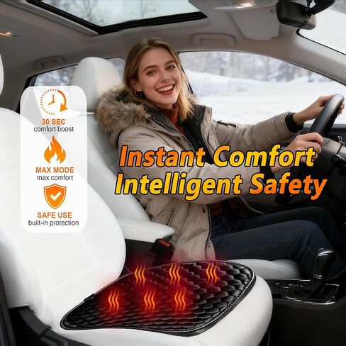 Soft Plush Seat Cushion, Comfortable Seat Cover with Full Back Support, Universal Fit Car SUV Truck RV Van (Black) in Kuwait